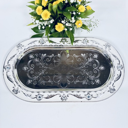 German Silver Oval Tray