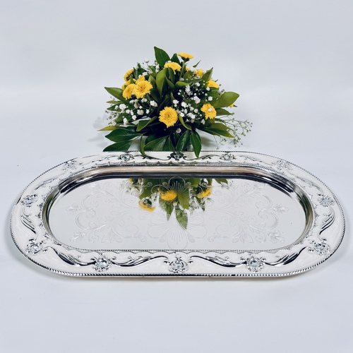 German Silver Oval Tray